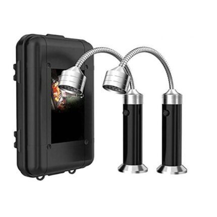 Set 2 lanterne pentru gratar, LED, Flexibile, Argintiu/Negru