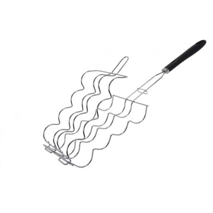 Suport grill pentru porumb Grillmeister, 25 x 18 cm, crom