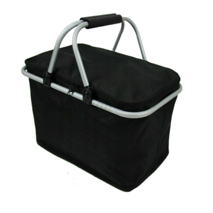 Cos de picnic termic, pliabil, pentru cumparaturi si picnic, dimensiuni 47x25x28cm, negru