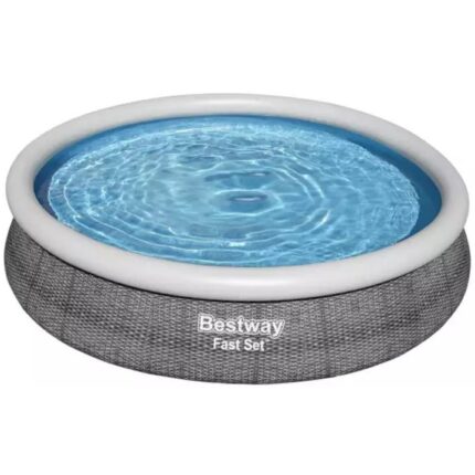 Piscina Bestway, Fast Pool Set, pompa cu filtru Flowclear, aspect ratan, 366 x 76 cm