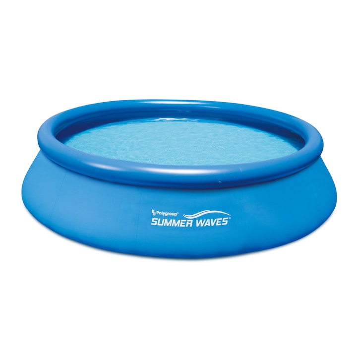 inaltime 76 cm Piscina gonflabila cu pompa cu filtru inclusa Summer Waves, diametru 366 cm, inaltime 76 cm, PVC/otel, albastru