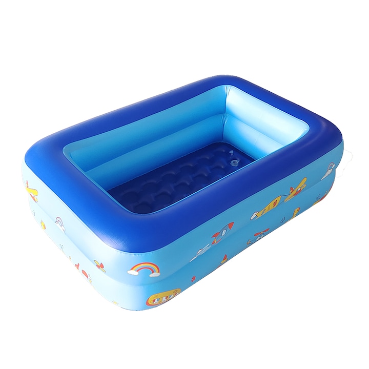 Bazin de inot gonflabil, 6P PVC, Non toxic, BPA FREE, 117x80x39cm, 3+ ANI, albastru