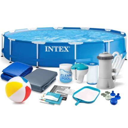 Piscina Intex, cu accesorii, material durabil, usor de montat, 366 cm, albastru