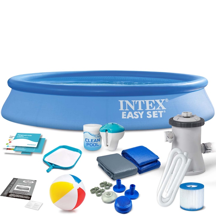 Set Piscina gradina, INTEX, 305 x 61 cm, 16in1, Multicolor