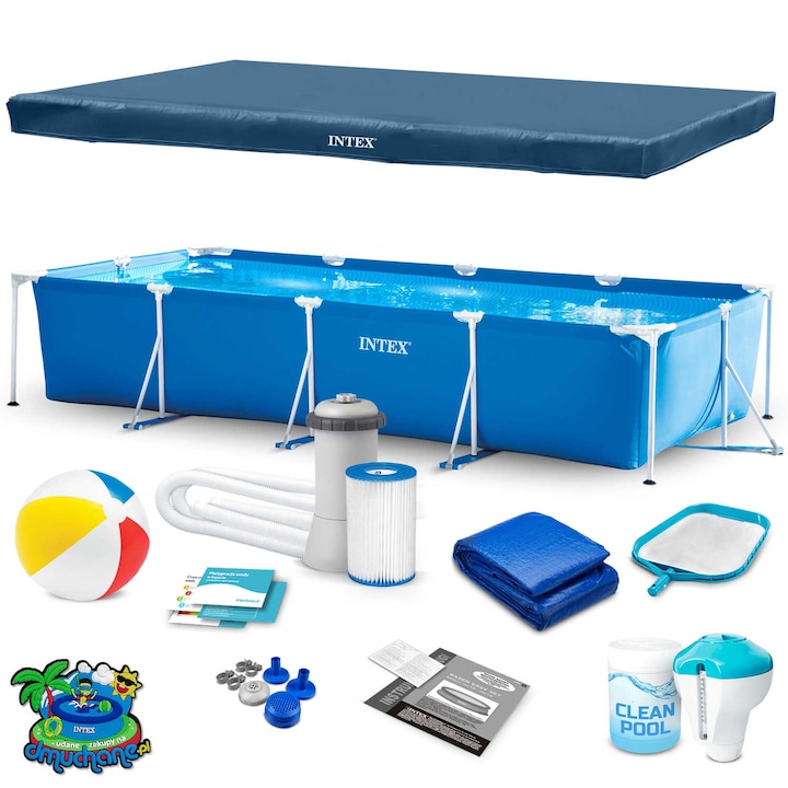 Set Piscina gradina, INTEX, PVC, 450 x 220 x 84 cm, 15in1, Multicolor