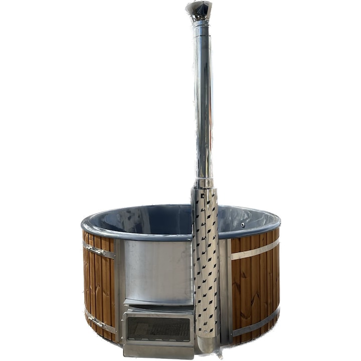 Ciubar PREMIUM din fibra de sticla, piscina/ jacuzzi pentru exterior cu soba WIDE -225 cm