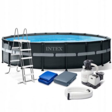 Set Piscina + Accesorii, Intex, 549 x 132 cm, Negru