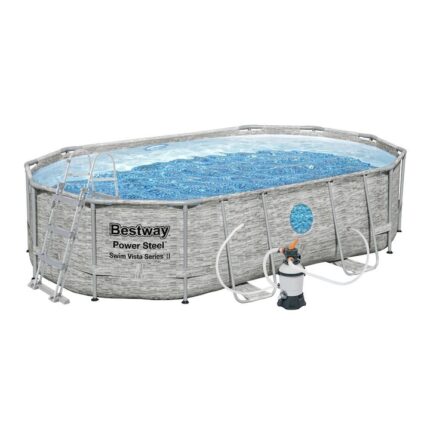 Piscina Power Steel, Bestway, PVC, 488 x 305 x 107 cm, Gri
