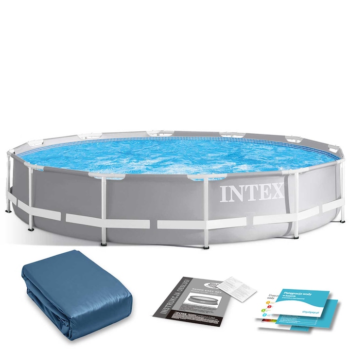 Set Piscina gradina, INTEX, PVC, 366 x 76 cm, Multicolor