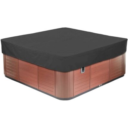 Acoperis jacuzzi, Poliester, Acoperire argint, 231x231x30 cm, Negru