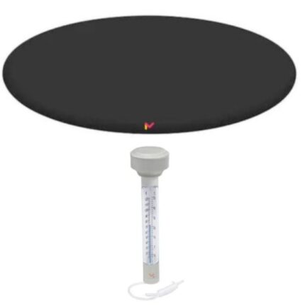 Prelata Mercaton pentru Acoperire Piscine Gonflabile Rotunde cu diametru 244 cm si Termometru plutitor cu snur pentru masurarea temperaturii apei din piscine