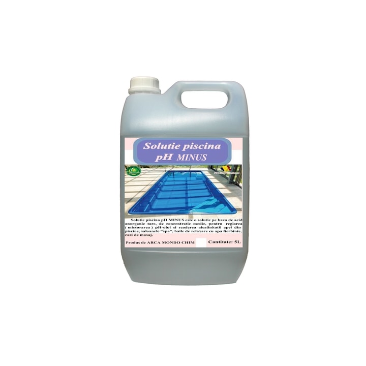 Solutie piscina pH MINUS Arca Lux, Bidon 5 L