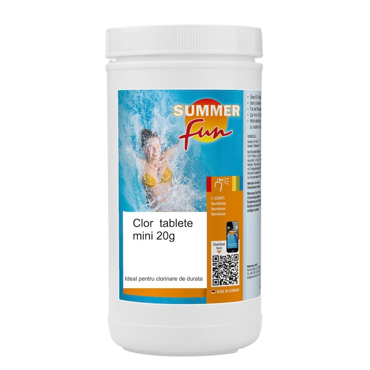 Clor Mini tablete de 20 grame Summer Fun, pentru tratarea apei in piscine, dizolvare lenta, 1 kg