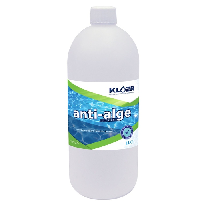 Algicid lichid Kloer, pentru apa piscina, 1 l, combate eficient invaziile de alge