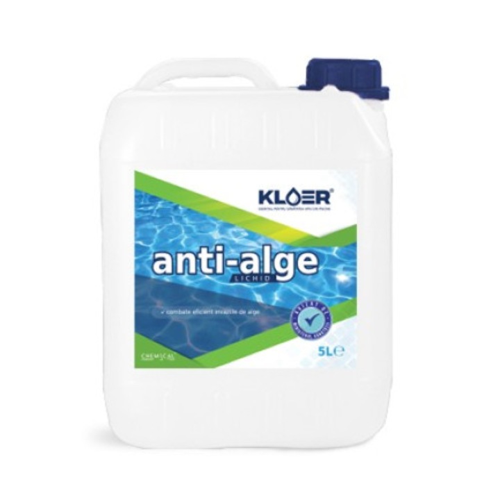 Algicid lichid Kloer, pentru apa piscina, 5 l, elimina algele verzi plutitoare