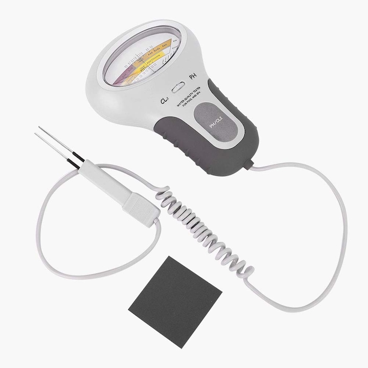 Tester digital piscina, Pentru pH/clor, Alb/Gri