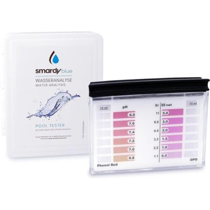 Kit de testare a calitatii apei in piscina, pH, chlorine, usor de transportat, cu cutie depozitare, SMARDY