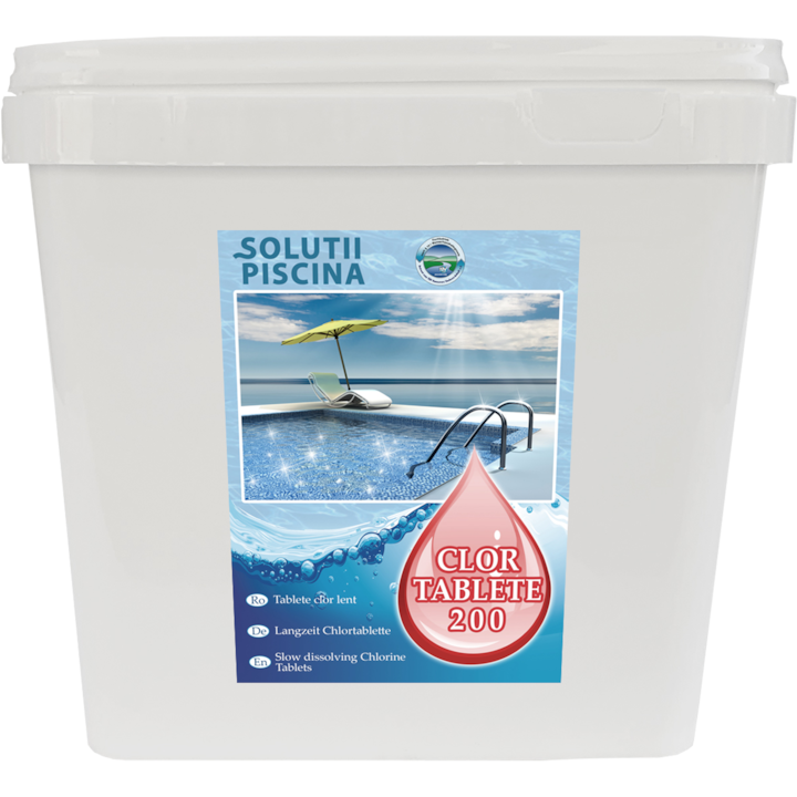 Clor lent tablete 200 gr, 10kg, Solutii Piscina