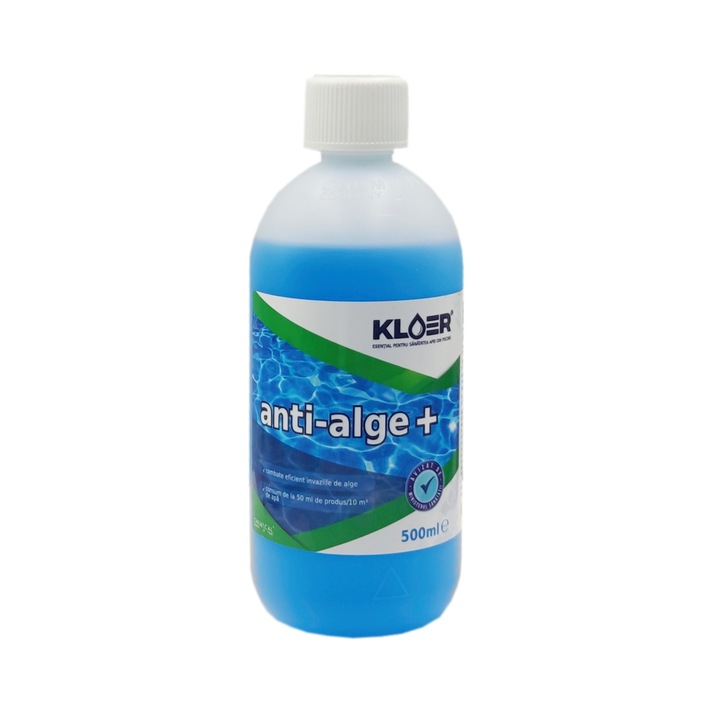 Algicid Plus Kloer, pentru apa piscina, 500 ml, actioneaza eficient asupra algelor