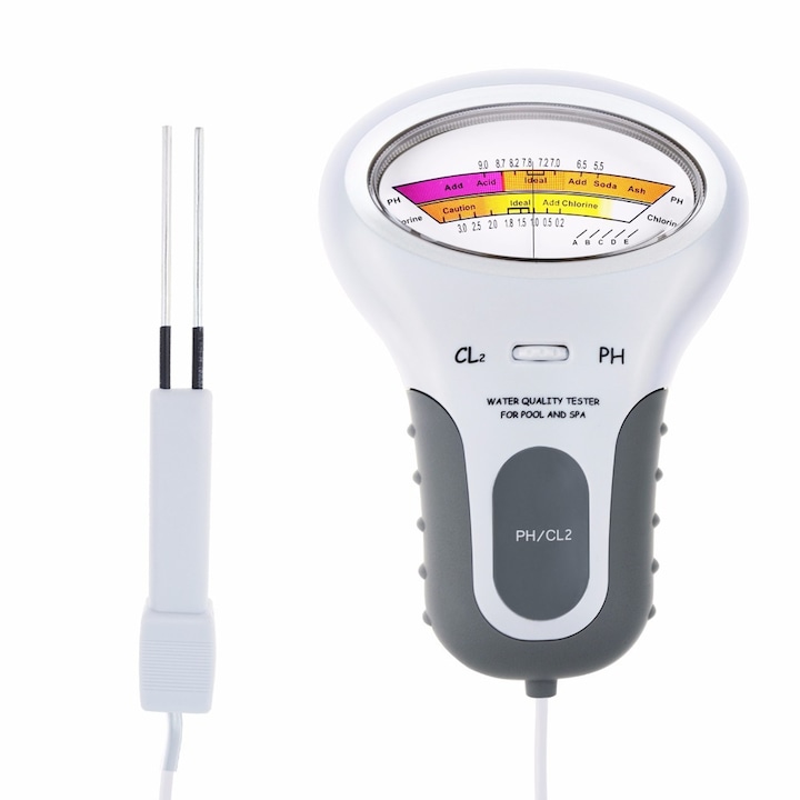 Tester digital multifunctional de PH si clor, Plastic, 190 x 20 mm