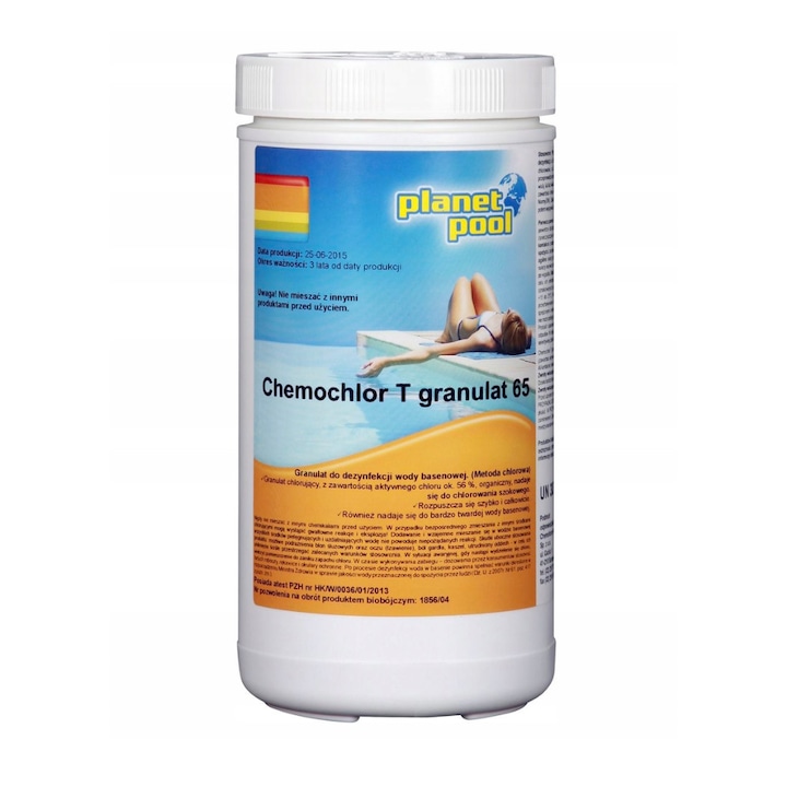 Solutie piscina, Planet Pool, Chemochlor, Granulat 65, 1Kg, Alb