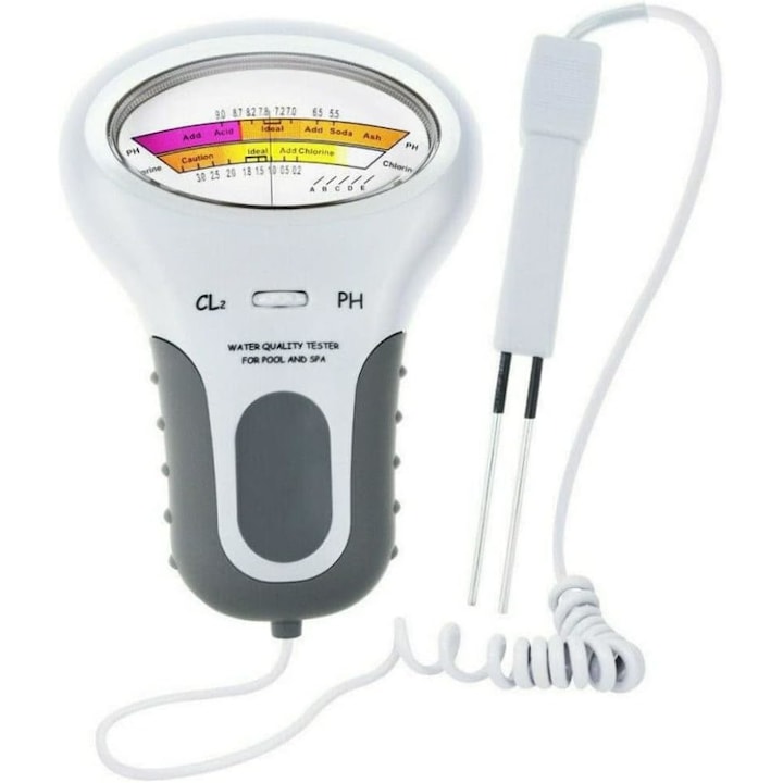 Tester digital pH si clor QttvbTna, analiza calitate apa piscina, fara baterie