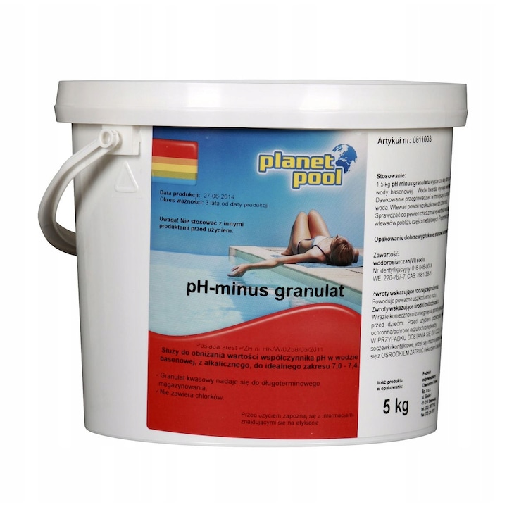 Solutie piscina, Planet Pool, Ph Minus, Granule, 5 Kg