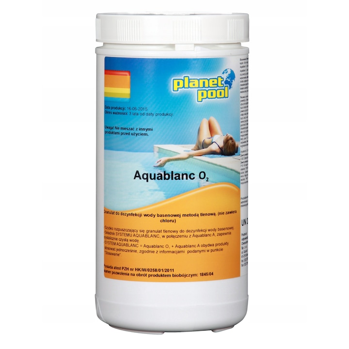 Solutie piscina cu oxigen activ Aquablanc O2, Planet Pool, 1Kg