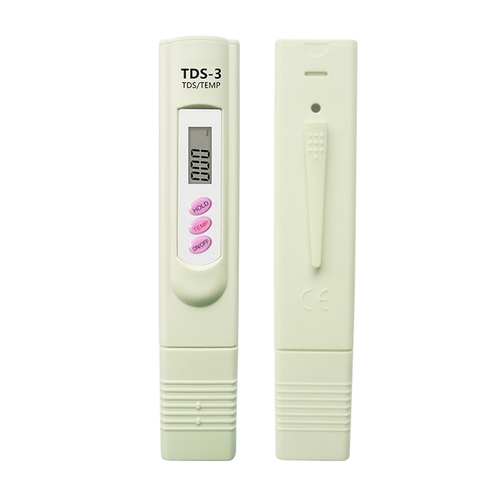 Tester portabil cu afisaj LCD pentru piscina/acvariu, 14.2x2.3x1.3cm, Alb
