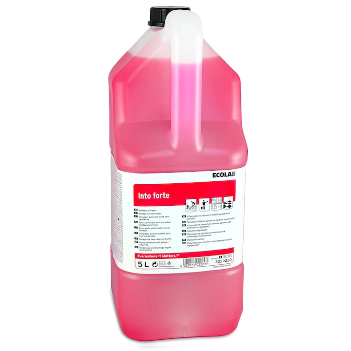 Detartrant ideal pentru piscine si curatarea obiectelor sanitare INTO FORTE 5L ECOLAB, profesional, pentru uz zilnic si periodic