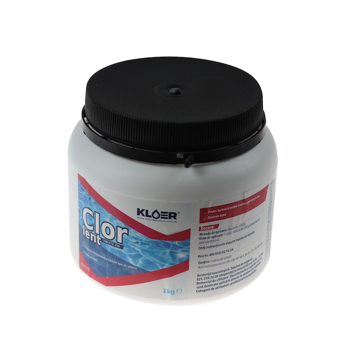 Clor lent tablete 200 Kloer, pentru apa piscina, 1 kg