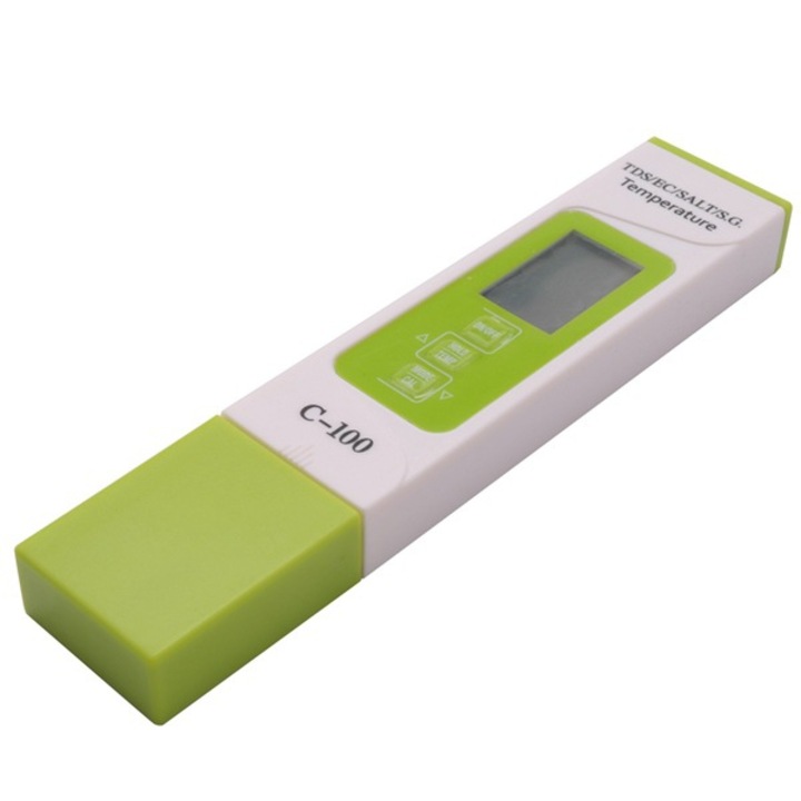 Tester digital portabil de calitate a apei de mare pentru piscine/acvarii, Sunmostar, ABS, 159x34x16 mm, Verde/Alb