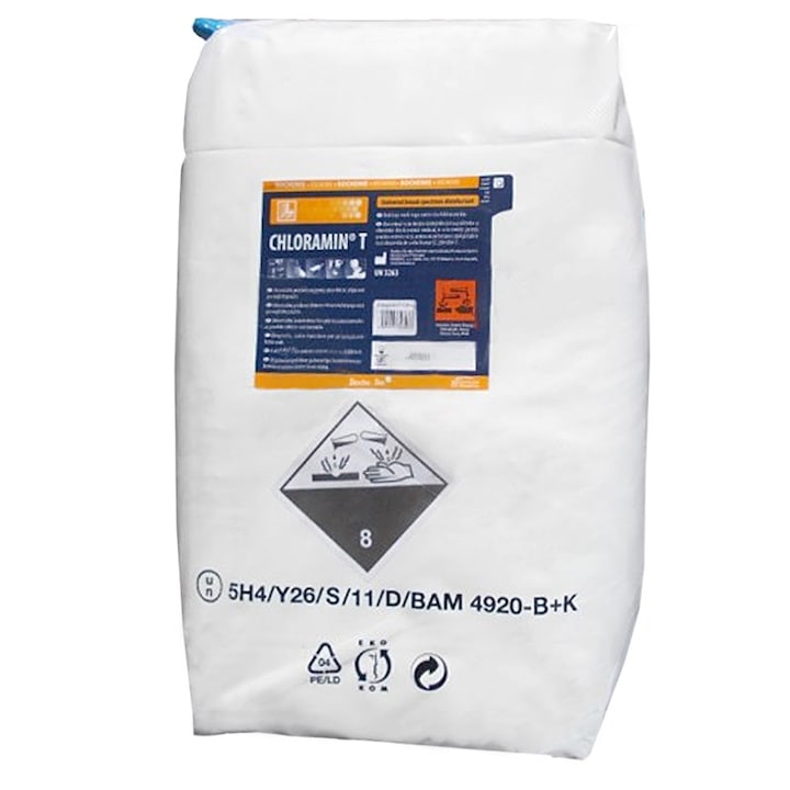 Dezinfectant Cloramina T pulbere, pentru tratarea apei, sac 25kg