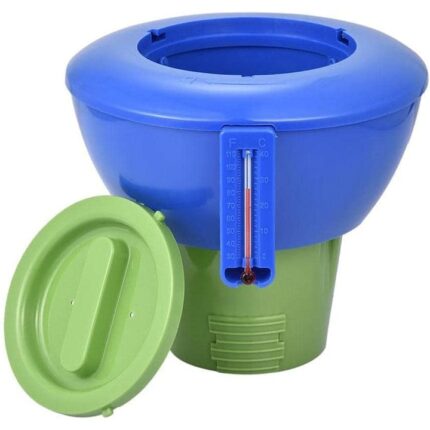 Dozator de clor plutitor, PVC, 18 x18 cm, Albastru/Verde