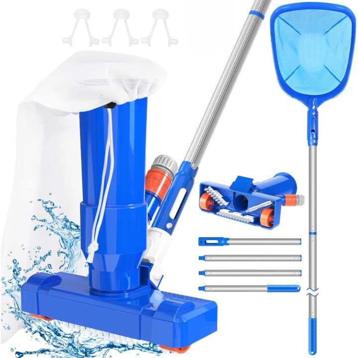 Aspirator cu jet pentru piscina, S-Union, cu Plasa, Maner cu 4 sectiuni, Ajustabil, 172 cm, ABS/ Aluminiu, Multicolor