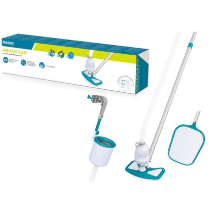 Set 3 piese curatare piscina, Bestway, Deluxe, 114x30x47cm, multicolor