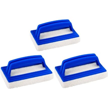 Set de 3 bureti cu maner pentru piscina, Albastru