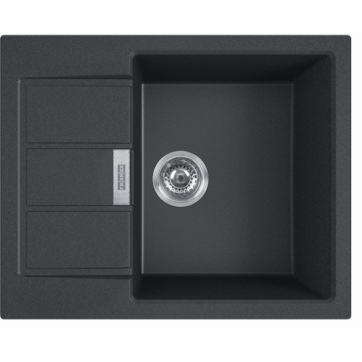 620x500mm Chiuveta bucatarie Franke S2D 611-62, Tectonite, 620x500mm, adancime Cuva 200mm, Negru