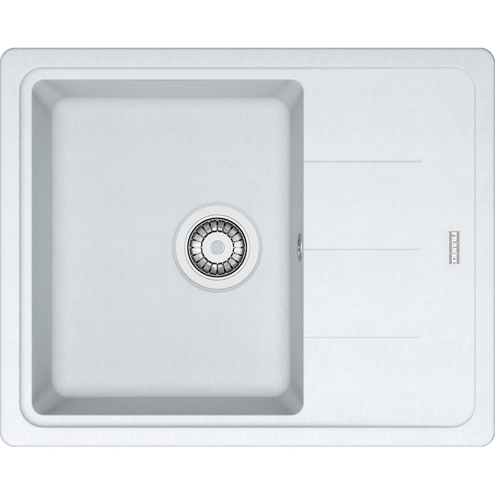 cartus ceramic + Dozator Sapun Chiuveta bucatarie fragranite Franke BFG 611-62, 620x500mm, ventil, cleme de fixare, sifon si sistem inchidere ventil, Alb