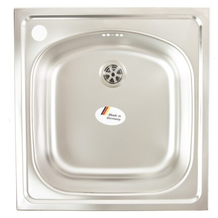 Chiuveta bucatarie Franke ETL 610-36 Dekor, 43.5x45.5 cm, 1 cuva, include ventil de 2”, mastic si cleme de fixare, Inox