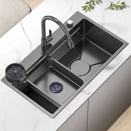 Chiuveta inox multifunctionala cu accesorii incluse XO 7546, 75x46x22 cm