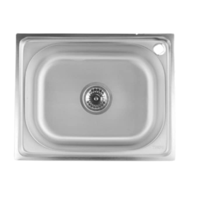 Chiuveta Bucatarie de blat 40/50 cm, satinata si sifon cu ventil mare