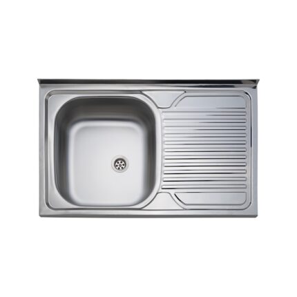 Chiuveta inox Sanq Q-MSM 800x500, adancime 150 mm, cuva pe stanga, montare pe masca, finisaj lucios
