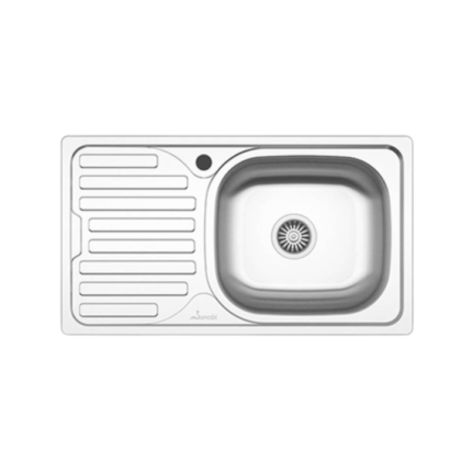 Chiuveta Sanobi 2101.BDL.760X435mm, adancime 160mm, cuva pe dreapta, montare pe blat, finisaj texturat
