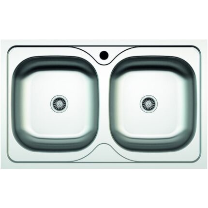 Chiuveta cu doua cuve pentru masca Z-INOX ZLN-0209, Inox satinat, 50x80 cm