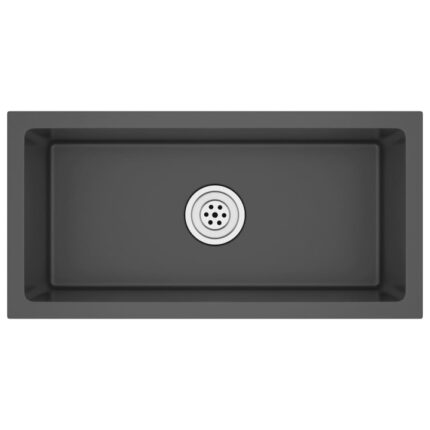 Chiuveta de bucatarie lucrata manual vidaXL, negru, otel inoxidabil