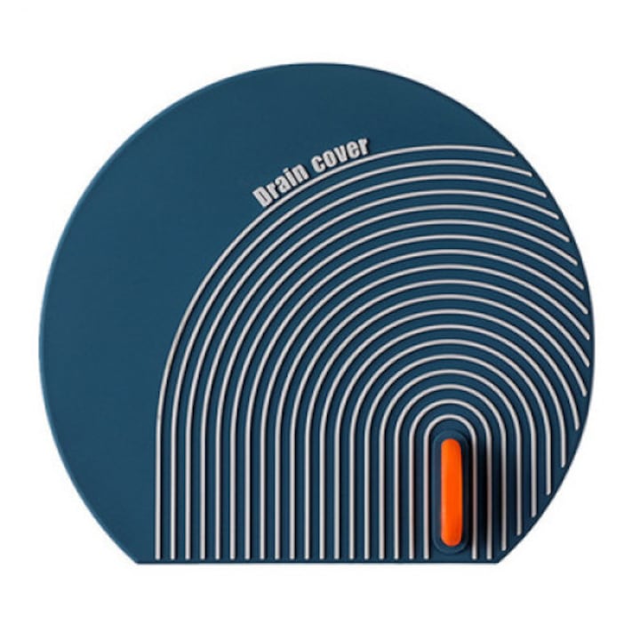 Capac din Cauciuc Siliconat pentru Protectie Mirosuri Neplacute sau Anti - Gandaci Diametru 16 cm Chiuveta Cada Dus Sifon Albastru - Alb G Glixicom®