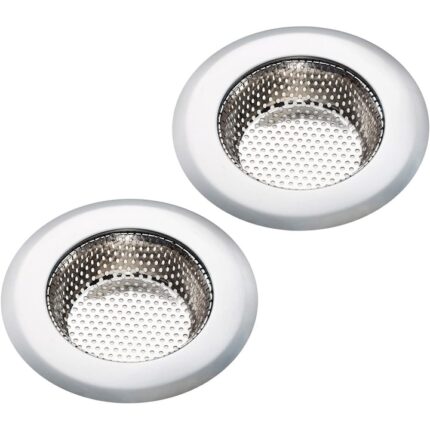 Set 2 Site Chiuveta pentru protectie Scurgere, JENUOS®, pentru cada, pardoseala, baie sau bucatarie, 11.3 cm perforare, Culoare argint