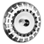 Sita pentru chiuveta de bucatarie, Inox, 80mm, Argintiu, enkourakoko®, 304 Otel inoxidabil, Darklove, Dop de inchidere de deseuri, Deodorizare tip Filtru pentru chiuveta