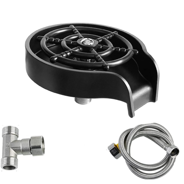Dispozitiv pentru clatire pahare, Kit spalare rapida sub jet presiune apa, Rinser cu 5 orificii de pulverizare